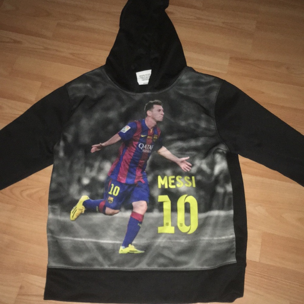 Black soccer Messi hoodie